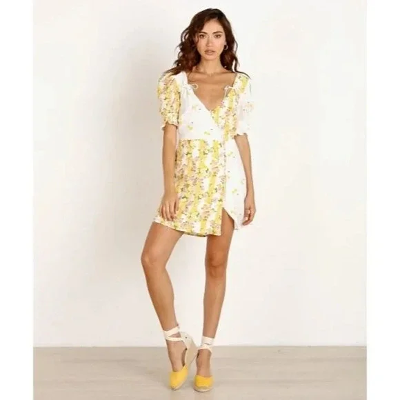 For Love & Lemons Savannah Wrap Mini Dress $228